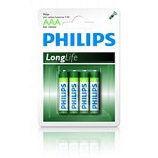 Philips Longlife R6 batterij (AA) 1.5V 4 ST